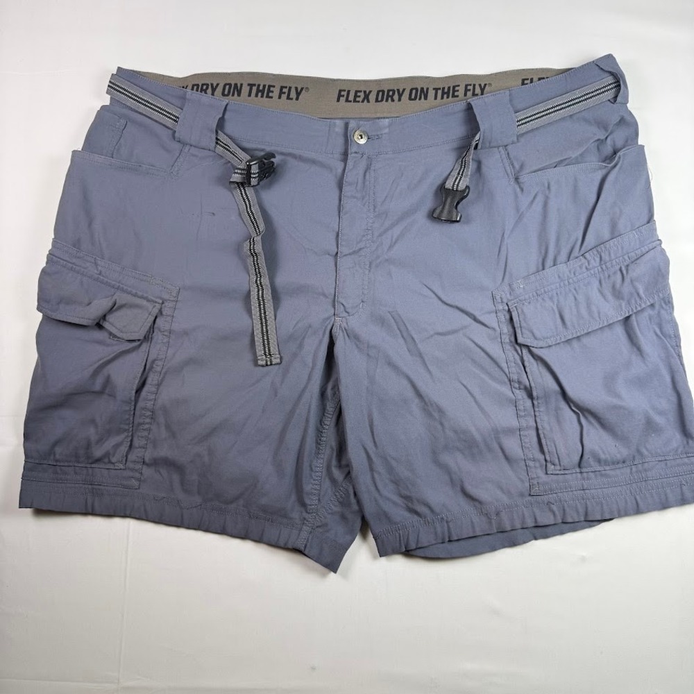 Duluth Trading Co Flex Dry On The Fly Relaxed Fit Gray Cargo Shorts Size 48